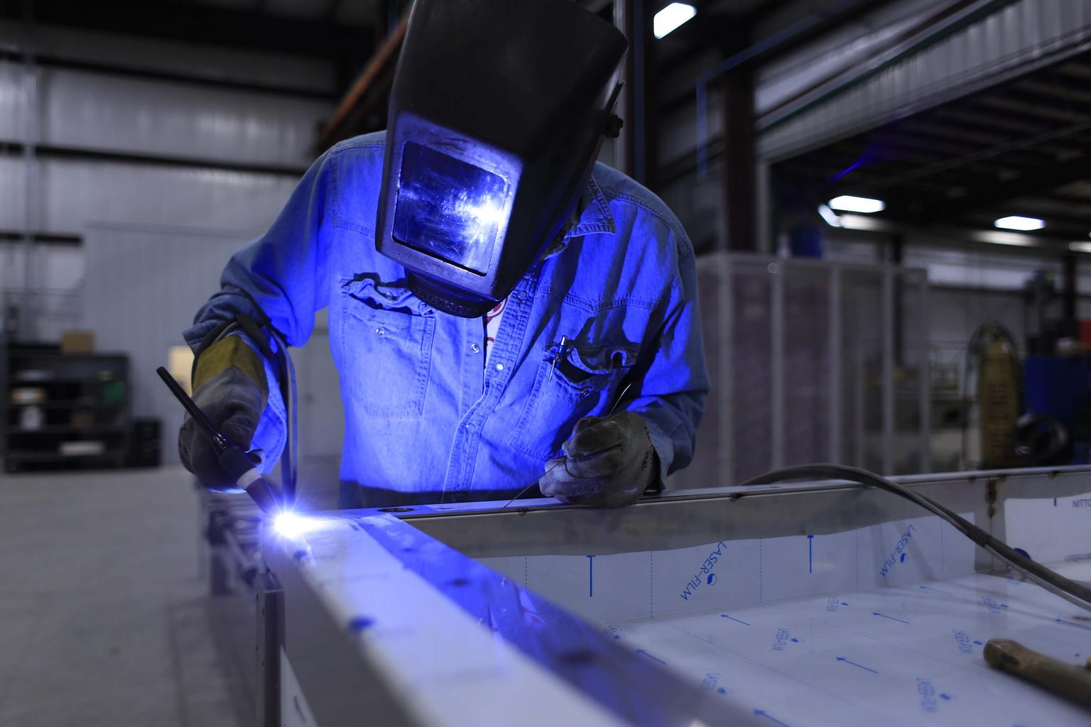 Merrik in the workshop